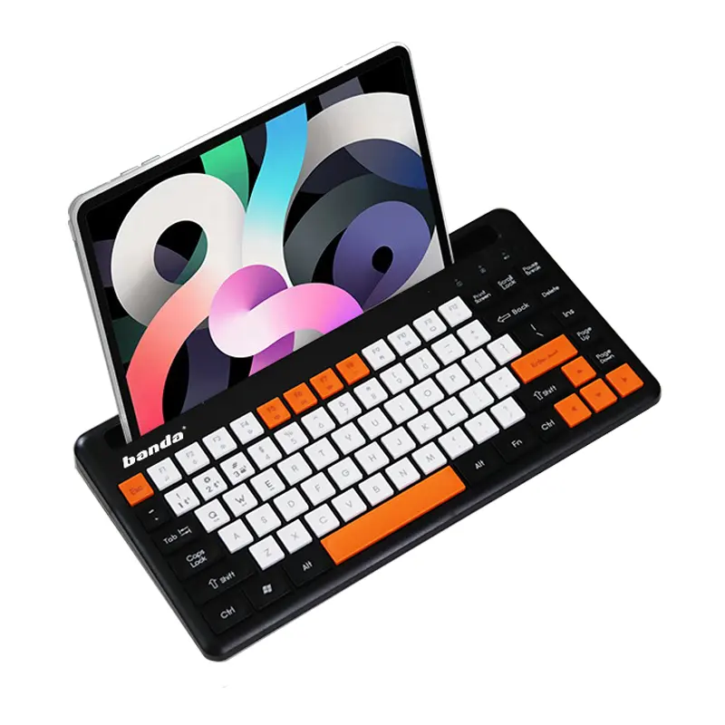 Ultra ince dizüstü klavye optik şarj edilebilir kablosuz klavye iPad Smartphone PC MacBook Android iOS Windows için