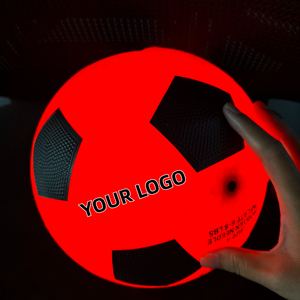 Dingrong Factory Glowing Light up <span class=keywords><strong>LED</strong></span>サッカーボールサイズ5ゴム製PUPVC素材で作られたトレーニングマッチ用のカスタマイズ可能なロゴ - Product Image 5