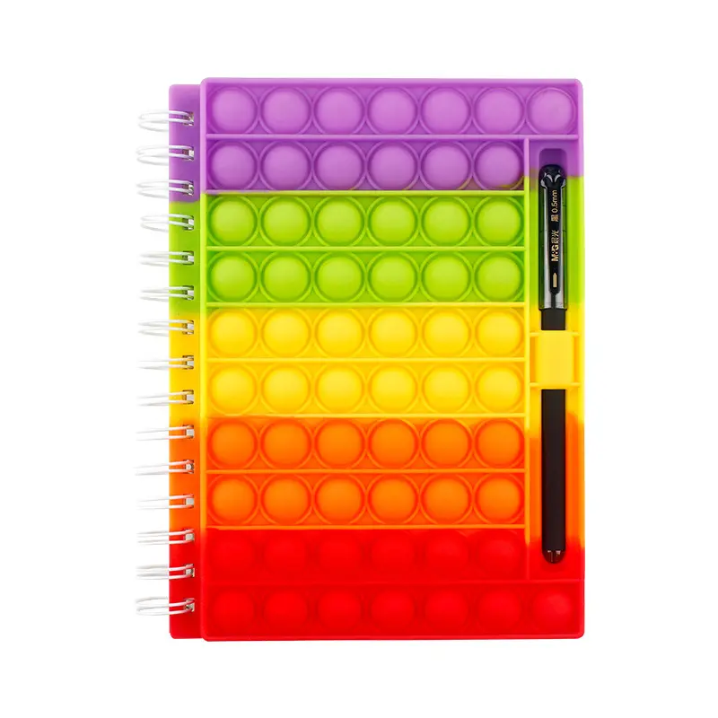 Per bambini in Silicone Sprial Bubble Pop it Fidget Notebook spremere sensoriale Stress rilievo in Silicone Pop It Push bolle Notebook