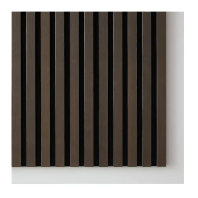 Venta al por mayor de paneles de pared de madera de listón panel de absorción acústica de pared panel de madera acústica de fibra de poliéster diseño de modelo 3D de pared