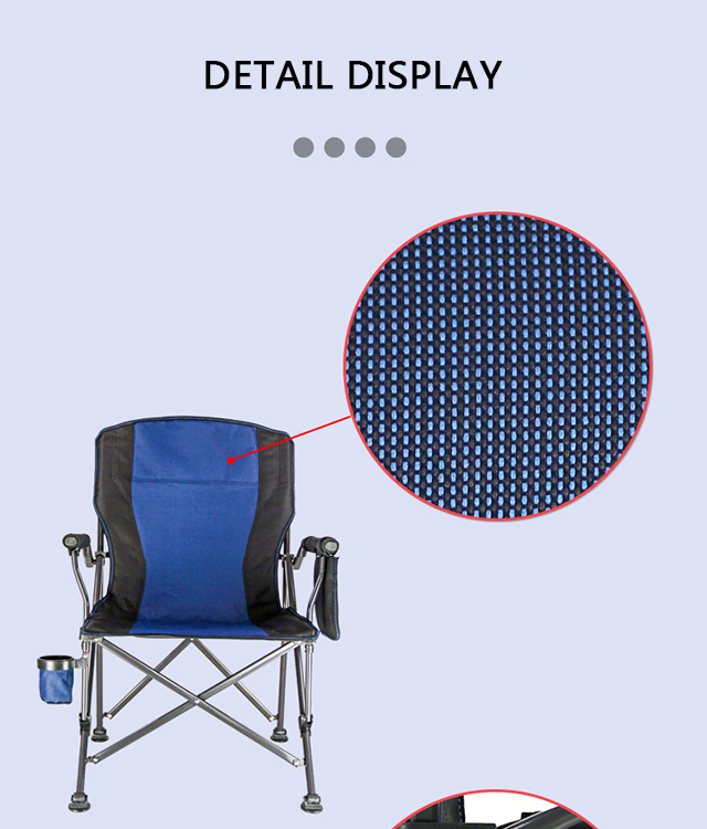 Krzesła ogrodowe z kieszeniami Wędkowanie Wygodne krzesła składane Outdoor 61 X 61 CM 3