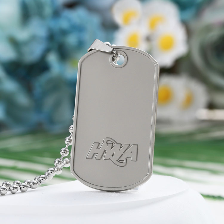 embossing silver plated dog tag