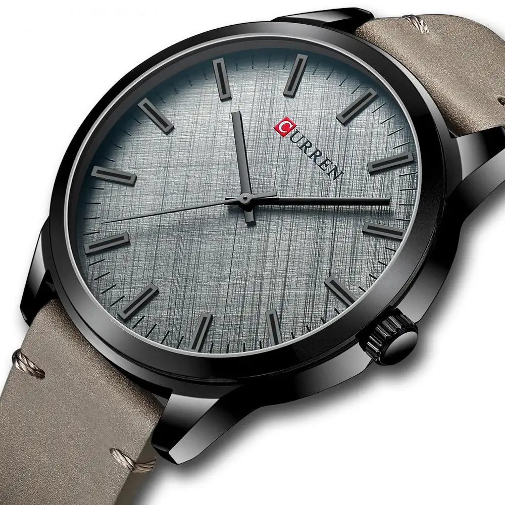 Wholesale Curren 8386 Brand Waterproof Alloy Watch Case Genuine Leather Watch Strap Wrist Quartz Watches For Men