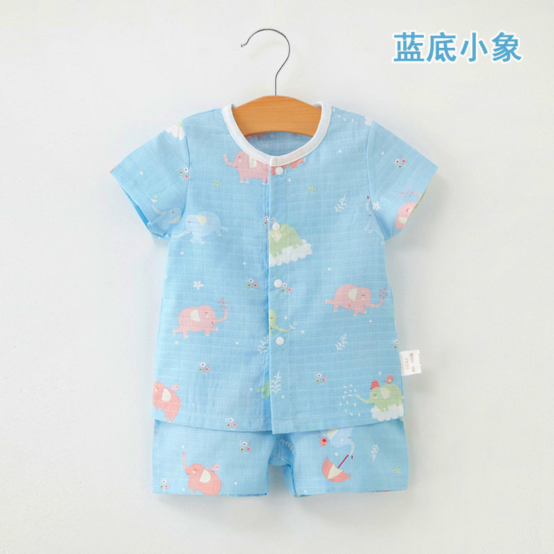 Little elephant on blue background