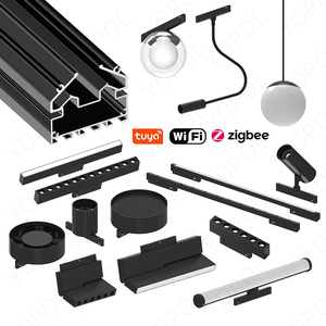Sistema de luz de pista magnética LED ultradelgada de 24V, diseño moderno con cuerpo de aluminio, miniluz de pista magnética integrada en el techo - Product Image 6