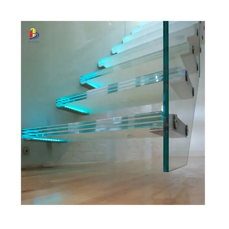 Verre feuilleté trempé ultra clair pour escaliers avec fonction antidérapante