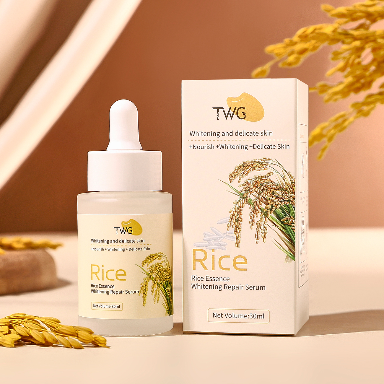 0008 TWG Siero riparatore sbiancante all'essenza di riso 30 ml