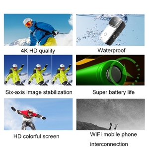 C200 4K จดจำใบหน้า WIFI หน้าจอสี1.28IPS ป้องกันการสั่นสะเทือนกลางแจ้งขี่จักรยานกล้องกีฬากันน้ำ - Product Image 3