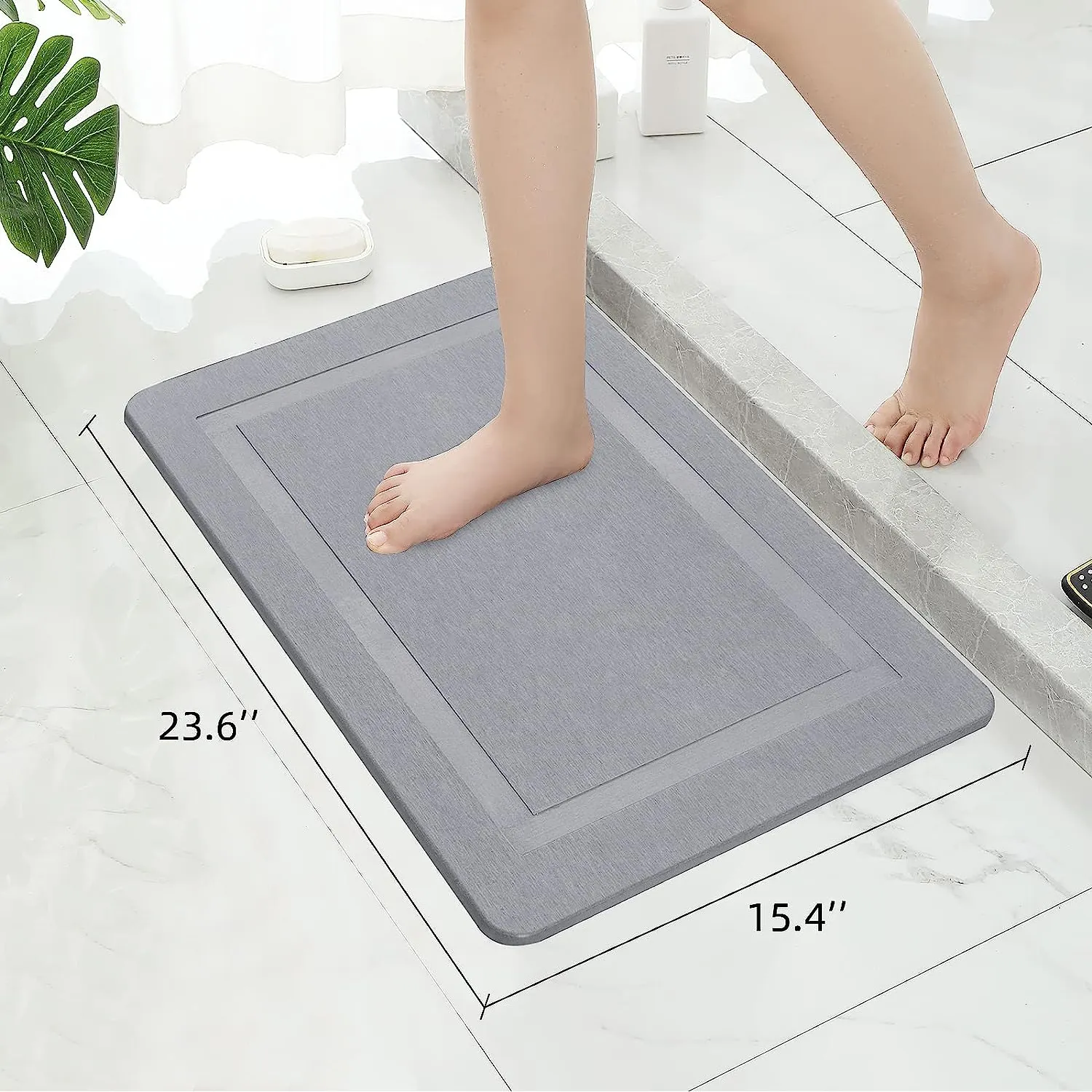 FIGOO Natural Earth Fast Drying Anti Slip Bath Mat Diatomite Bath Mat