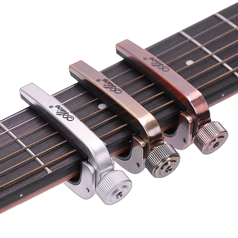 Piezas de instrumentos musicales, Capo de guitarra de Metal, 3 colores, se puede ajustar la intensidad, apretar 6 cuerdas, tornillos, 007J, venta al por mayor