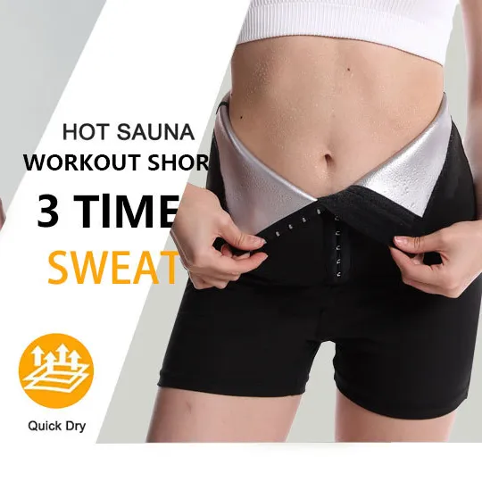 Sauna brucia grassi Shaper del sudore indossare pantaloncini a vita alta sopra il ginocchio pantaloni Body Suit allenamento vita allenatore perdita di peso con bottone