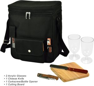 Çok fonksiyonlu piknik Ascot şarap ve peynir piknik sepeti soğutucu çanta ile parke kesme tahtası piknik sırt çantası - Product Image 5