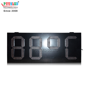 屋外LEDデジタル番号ビッグクロックLEDデジタル時計ディスプレイLED温度サイン - Product Image 4
