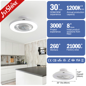 1stshine led吊扇OEM彩色品牌可调光LED照明安装吊箱风扇 - Product Image 3
