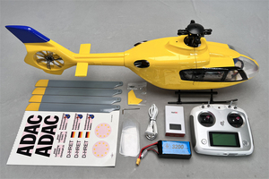 Roban RTF 450 boyutu EC135 sarı mavi kuyruk RC helikopter 4 bıçakları X2 modeli GPS - Product Image 6