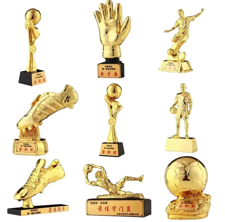 CS tùy chỉnh chất lượng cao thể thao Trophy tùy chỉnh trò chơi bóng đá vật lưu niệm nhựa bóng đá Ballon D'or giải thưởng Trophy