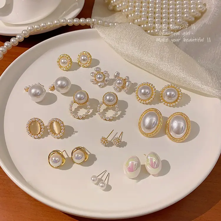Multi stili imitazione orecchini di perle orecchini di moda orecchino per ragazze signore alla moda accessori di gioielli di lusso da donna