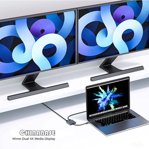 适用于MacBook Pro Air的USB C至双HDMI适配器4k双显示器适配器2合1 C型 (迅雷3) 至HDMI转换器 - Product Image 5