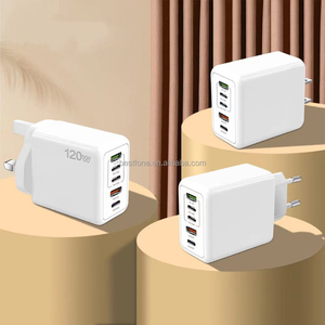 120W 3 USB-C PD + 2 USB şarj aleti hızlı şarj QC3.0 6A USB C tipi C kablo duvar şarj 120W cep telefonu güç adaptörü - Product Image 5