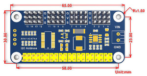 Waveshare Servo-Treibertitel HAT für Raspberry Pi, 16-Kanal, 12-Bit, I2C-Schnittstelle, Rechtswinkel-Stiftverschluss - Product Image 6