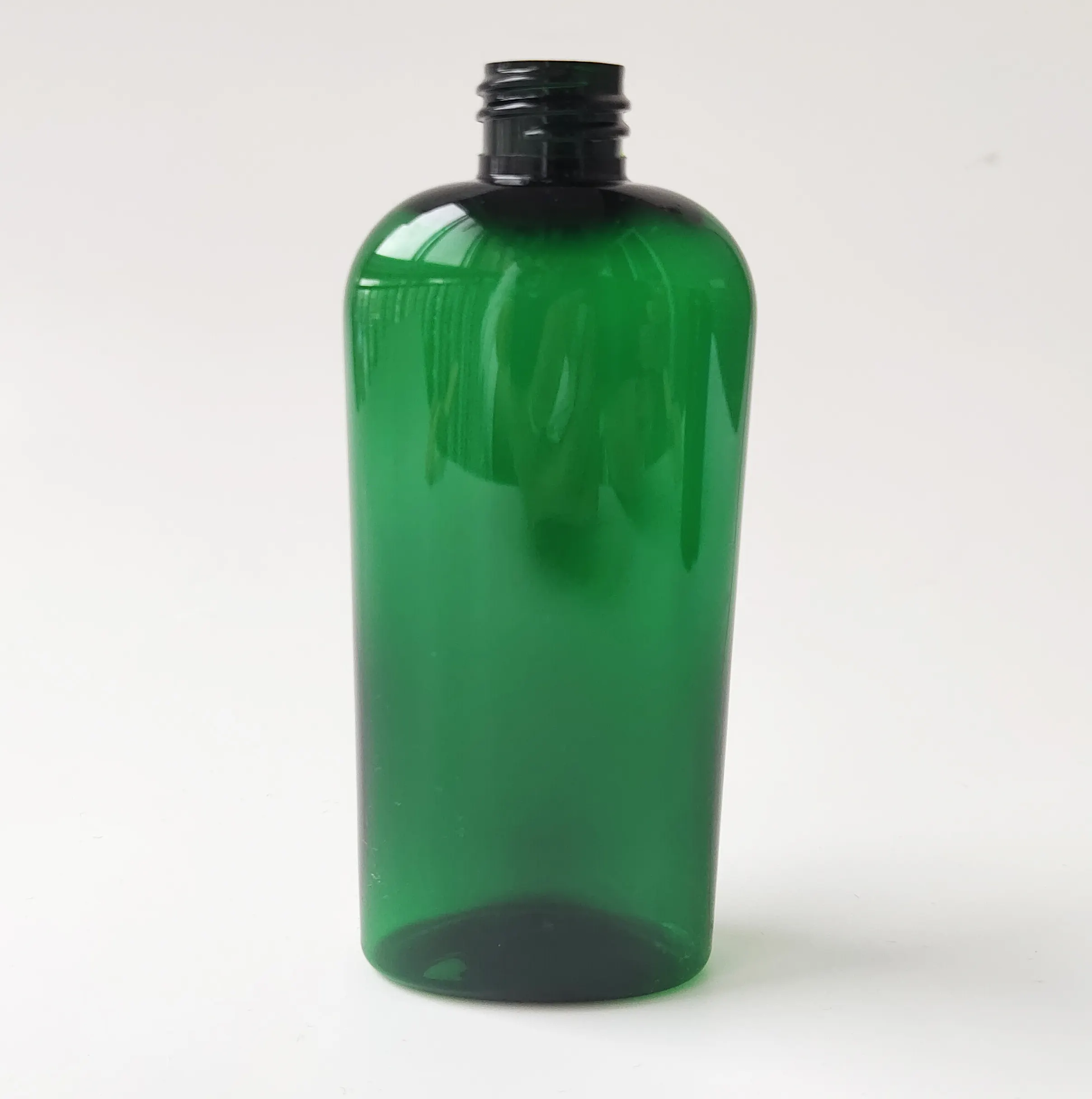 120ml 4oz Garrafas De Plástico Oval Verde PET Cosmo Garrafas Oval Com Disco Preto Top Caps