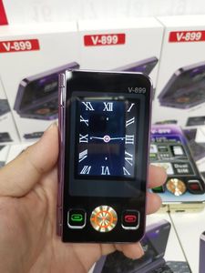 最新モデルV-899デュアルSimポケット電話ミニ電話2G GSM携帯電話32MB + 64 <span class=keywords><strong>MB</strong></span>、2.4インチ + 2.8インチディスプレイ