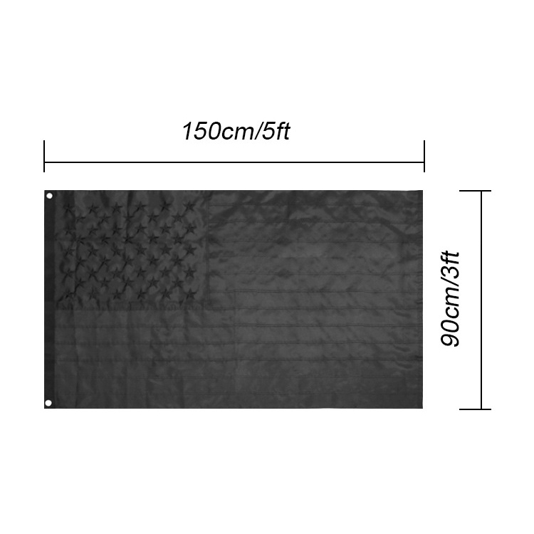 Drapeau brodé noir