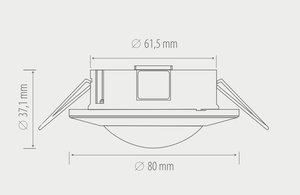 Sensor de movimiento PIR montado empotrado de alta calidad Sensor de movimiento humano para interruptor de luz - Product Image 5