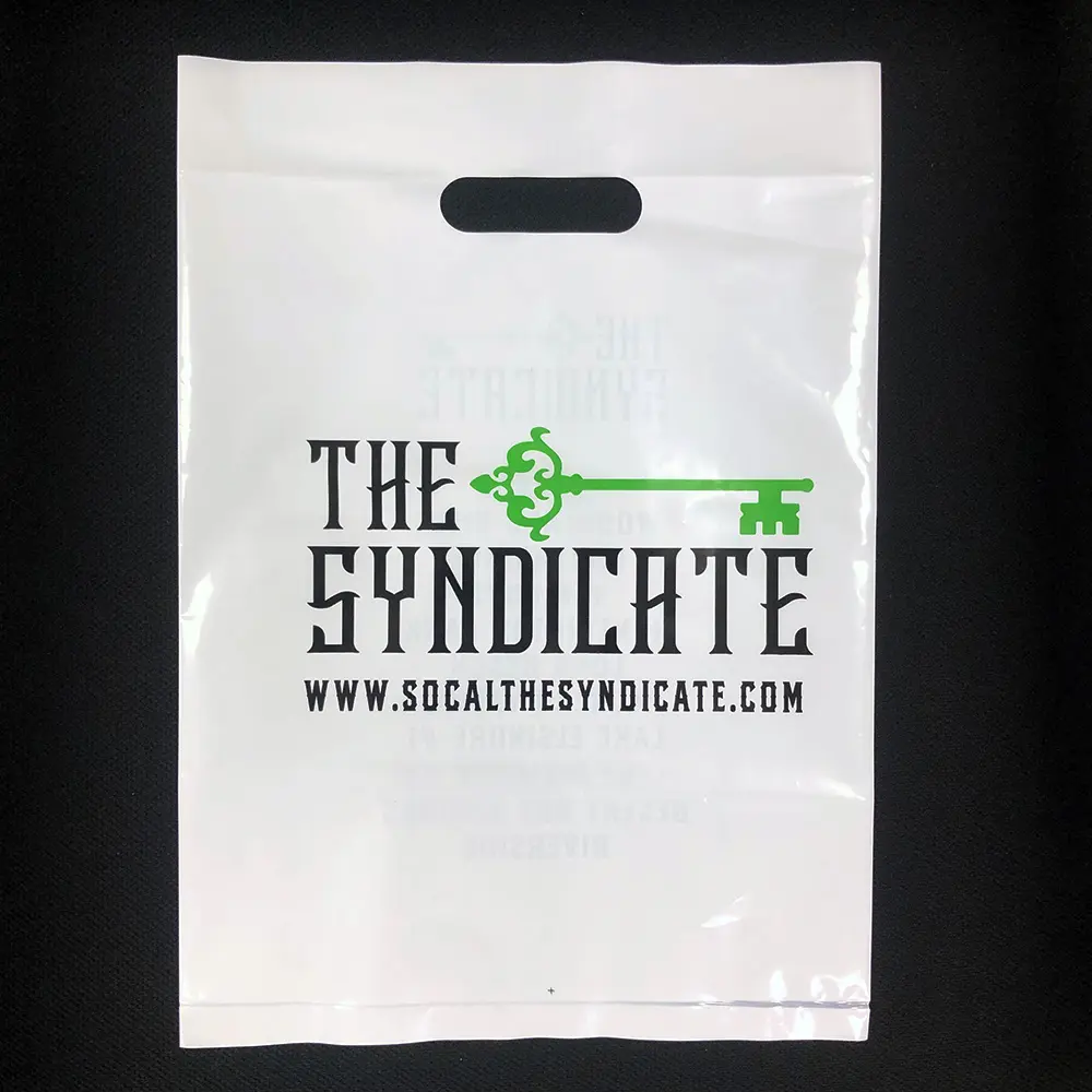 पर्यावरण के अनुकूल रीसाइक्लेबल डाई कट हैंडल रिटेल बैग पॉलिथीन कस्टम मुद्रित लोगो बिजनेस के लिए प्लास्टिक शॉपिंग बैग ले जाएं