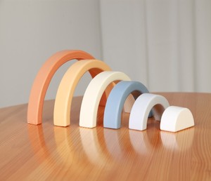 Cheap Price Children Educational <strong>Rainbow</strong> Stacking Toy Baby Wooden <strong>Rainbow</strong> Stacking Blocks Tower - Product Image 3