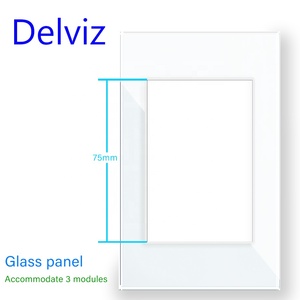 Delviz意大利白色玻璃面板开关，DIY定制组合，意大利电源插座，USB充电端口，IT标准墙壁插座 - Product Image 2