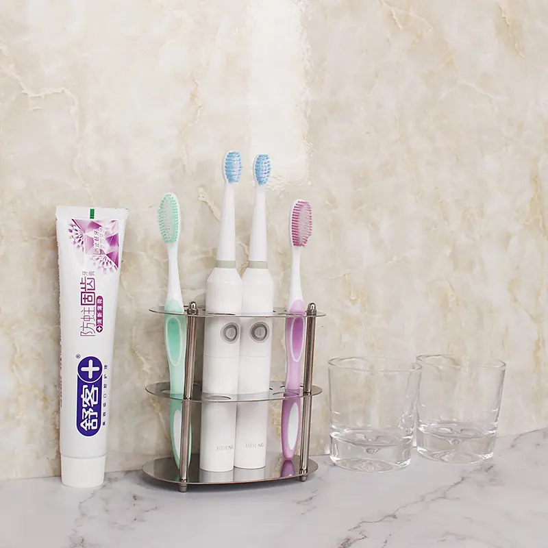 Famiglia Set dentifricio porta spazzolino da bagno casa a parete Stand Rack con distributore di dentifricio