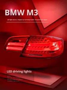 For BMW 3 Series <strong>E92</strong> M3 Tail Light Assembly Modified <strong>LED</strong> Running Water Turn Signal with Clear and <strong>Red</strong> Lens New Condition 12V - Product Image 3