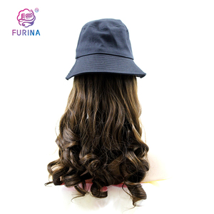 Detachable Wig Chapeau Convenient and Practical Low Maintenance Synthetic Wigs with Bucket Hat Sunshade and <strong>Good</strong> <strong>Looking</strong>