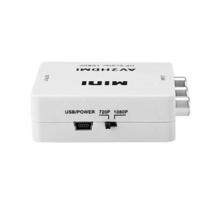 高品质HD 1080P AV2HDMI视频转换器适配器AV Cvbs RCA 3RCA输入到HDMI输出视频转换器适配器开关盒