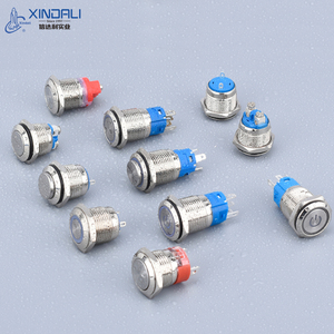 Pulsante in metallo 12/16/19/22MM lampada ad anello a Led simbolo di potenza rame nero ossidato selettore chiave di emergenza interruttore di accensione e spegnimento - Product Image 1