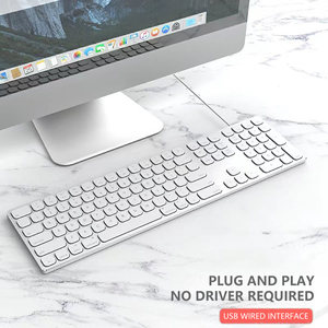 Teclado con cable de aleación de aluminio de tres zonas adecuado para Apple Computer Desktop Computer Universal X Structure Office Keyboard - Product Image 4