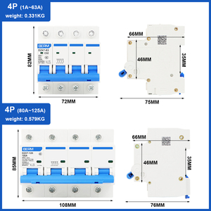 BERM sobrecarga MCB 1P <span class=keywords><strong>2P</strong></span> 3P 4P Interruptor de aire protegido para el hogar 32A 40A 63A 10A Disyuntor de circuito de DZ47-63 - Product Image 5