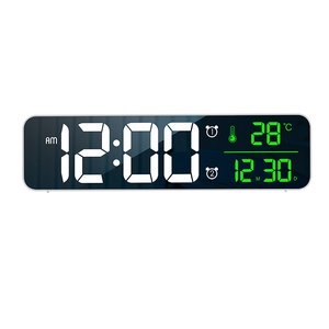 Große Ziffer LED digitale Wanduhr mit Temperatur Datum dekorativ mit 2 Wecker - Product Image 4