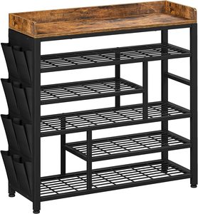 Lớn đa-kệ kim loại gỗ Giày giá lưu trữ nhà và phòng khách tổ chức giá nhà hiển thị giá - Product Image 1