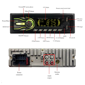 Araba MP3 çalar radyo Radio LCD ekran 1 Din evrensel araç ses BT Aux RC RC App kontrol araba radyo - Product Image 4