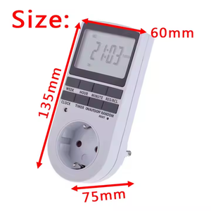 Enchufe digital con temporizador, pantalla LCD, 10 programas de conmutación programables, 24 horas y <span class=keywords><strong>7</strong></span> días, enchufe con temporizador de ahorro de energía