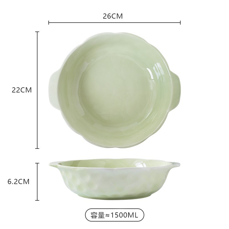 Tazón de 10 pulgadas con doble asa - verde menta