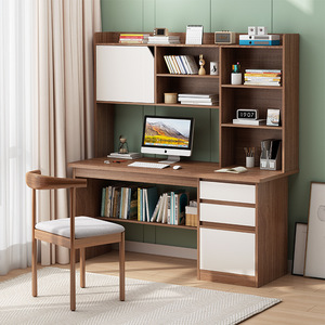 Modern Style Detachable Wooden <strong>Computer</strong> <strong>Desk</strong> with Bookcase Factory Direct <strong>Custom</strong> Size Extendable Feature - Product Image 3