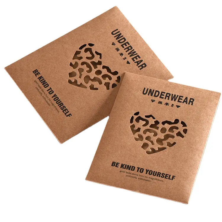Биоразлагаемый конверт из крафт-бумаги для упаковки нижнего белья с логотипом на заказ, женские конверты для упаковки трусиков