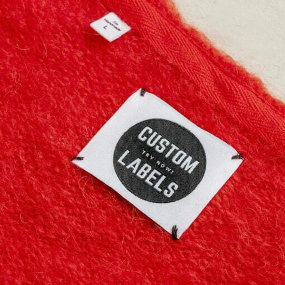 Tekstil Cina Pakaian Tenun Pribadi Murah Label Jahit Lipat Label Bordir LOGO Sepatu Pakaian Pakaian Makeup Digunakan Label Kustom