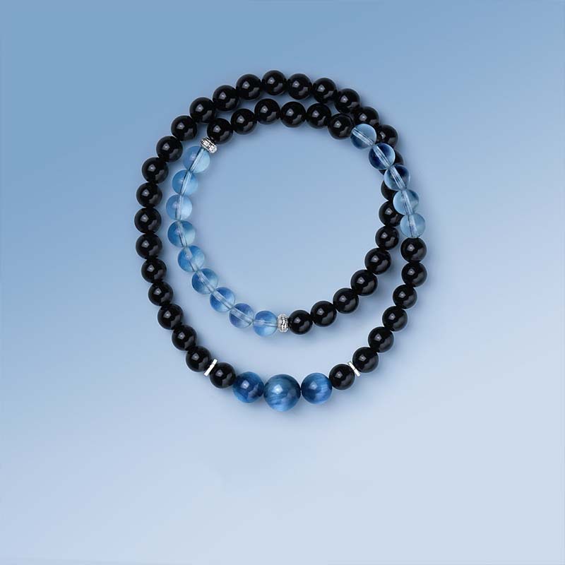 Bf1845 obsidian double circle 6mm