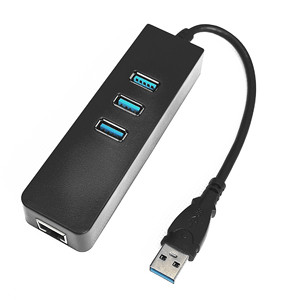 USB 3.0 Hub 4 porte con adattatore di alimentazione 3 porta USB 3.0 Gigabit Ethernet interfaccia di rete RJ45 prodotto in magazzino - Product Image 2