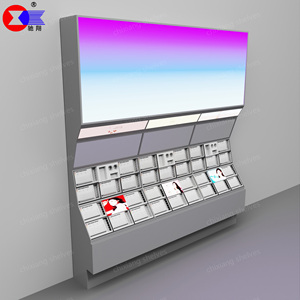 Tùy chỉnh kim loại bằng gỗ truy cập Son môi Eyeshadow Rack hiển thị cho kem dầu gội sang trọng mỹ phẩm cửa hàng kệ - Product Image 2