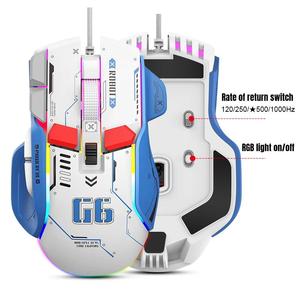 Mouse da gioco programmabile G6 12800dpi Rgb colorato Mouse meccanico con filo luminoso per Computer portatile - Product Image 4